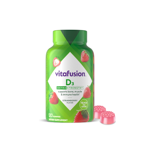 Vitafusion Extra Strength Vitamin D3 Gummy, Strawberry - 120 ct