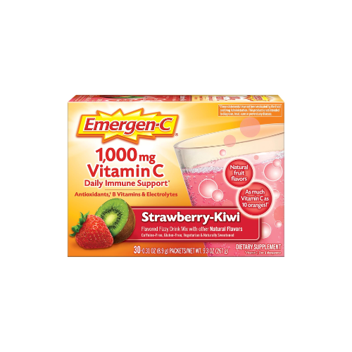 Emergen C 1000mg Vitamin C Powder, Strawberry Kiwi, 30 Count