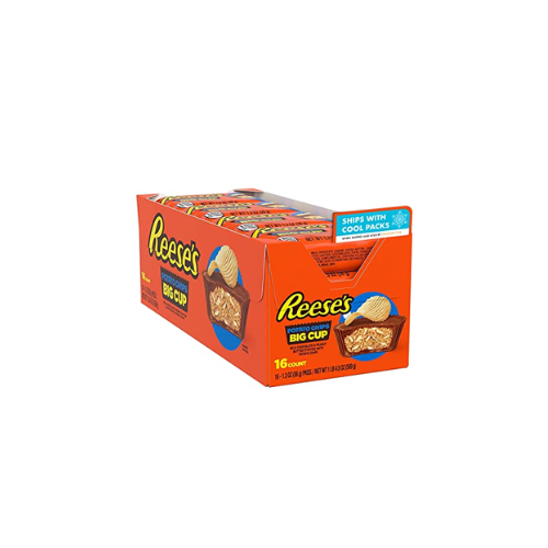 REESE'S Big Cup Peanut Butter Cups with Potato Chips, 1.3 oz (16 Count)