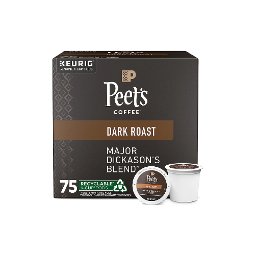 Peet’s Dark Roast K-Cups – Major Dickason’s, 75 Ct, (1 Box)