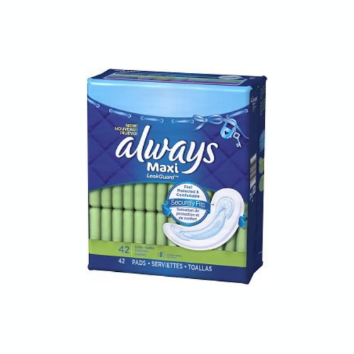 Always TFF Maxi Size 2 Long, Unscented, 42 CT – Case Pack of 6