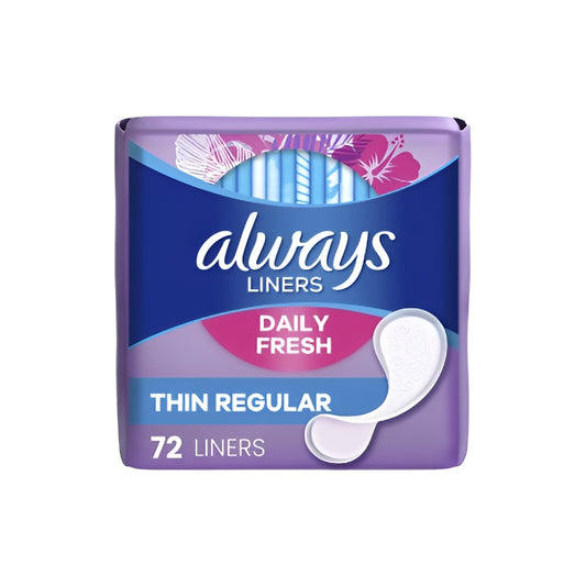 Always Thin Daily Liners, Regular, Scented – 72ct (Pack of 12)