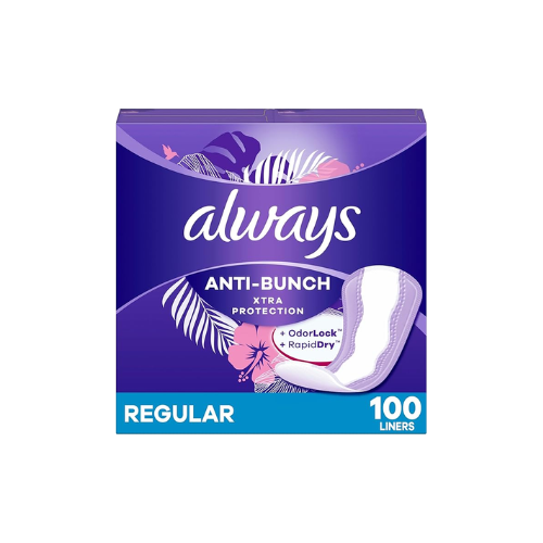 Always Extra Protection Daily Liners, 100 Count, Regular CASE PK 4