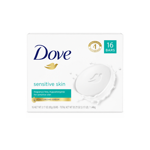 Dove Sensitive Skin Beauty Bar 3.75oz 16 Count – Case Pack 6