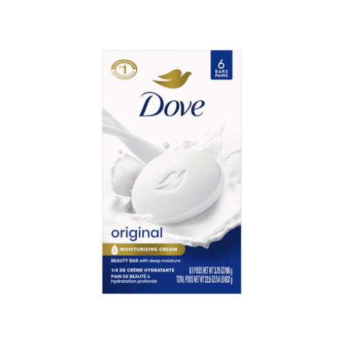 Dove White Original Deep Moisture Beauty Bar 3.75oz 6 Count – Case Pack 12