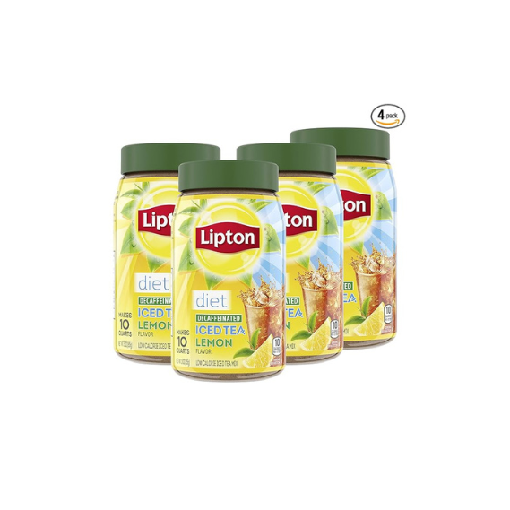 LIPTON Diet Iced Tea Lemon Decaffeinated (4 Pack, 10qt)