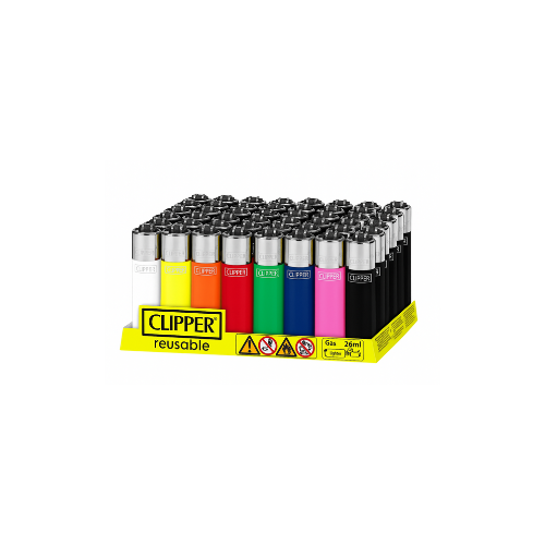 Clipper Printed Solid Branded Lighters, Pack of 48