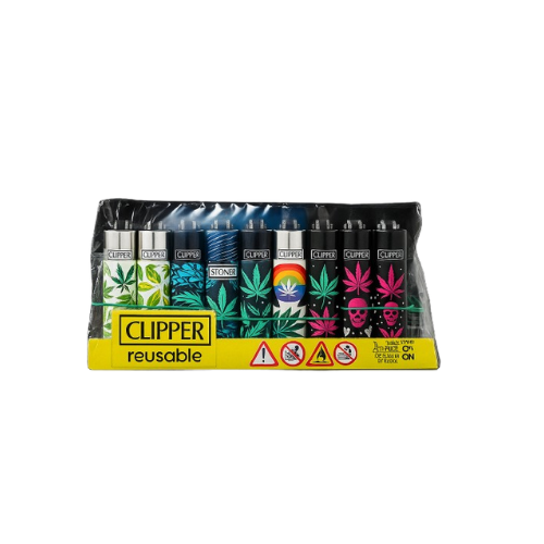 Clipper Printed Weed Time Lighters, Pack of 48