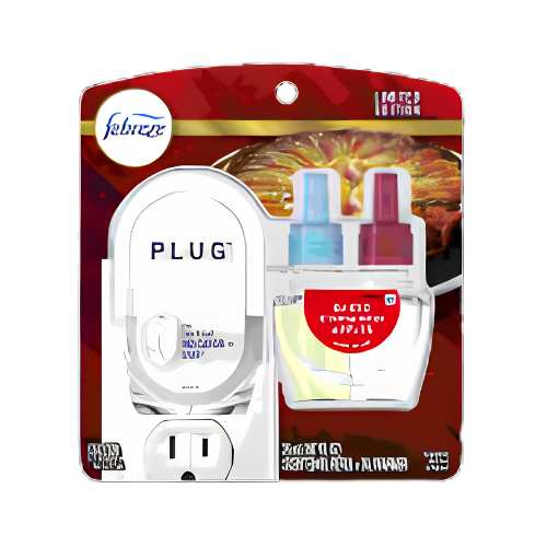 Febreze Plug In Air Freshener, Scented Oil Starter Kit, Baked Cinnamon Apples, 0.87 OZ CASE PK 4