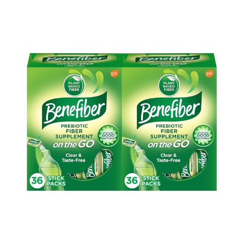 Benefiber Prebiotic Fiber Supplement Powder - 36 Sticks (Pack of 2)