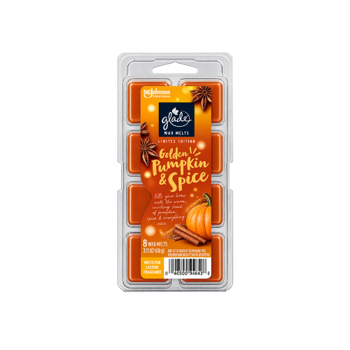 Glade Wax Melts Golden Pumpkin Spice 3.1oz Case 8