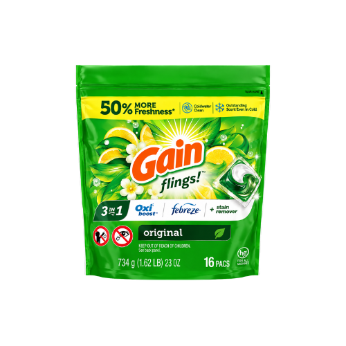 Gain Flings Laundry Detergent Pods Original 16ct Case 6
