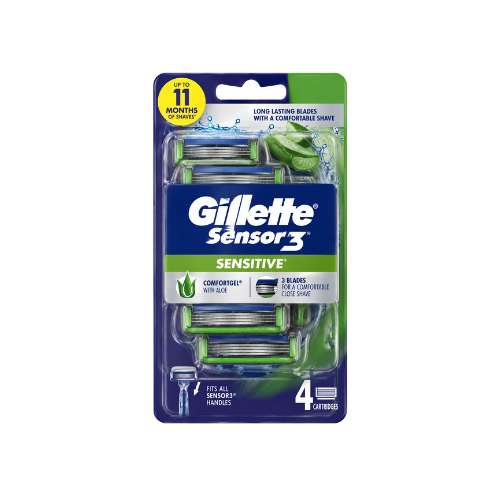 Gillette Sensor3 Disposable Razor 4ct Sensitive Case 12