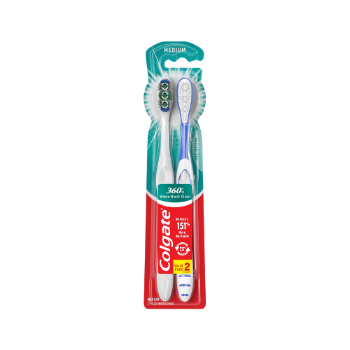 Colgate 360 Medium Toothbrush 2Pk Case Pk 18