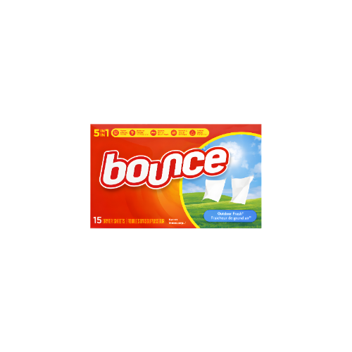 Bounce Outdoor Fresh Scented Fabric Softener Dryer Sheets,15 Count Case PK 15