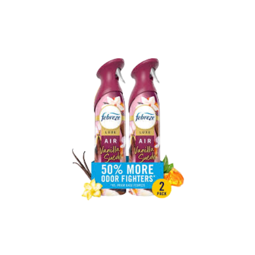 Febreze Air Mist, Luxe Air Freshener Vanilla Suede 8.1oz 2ct Case 3