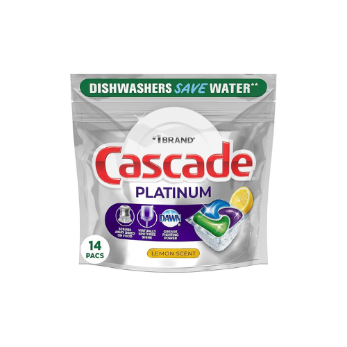 Cascade Platinum Dishwasher Detergent ActionPacs, 14 Count – Case Pack of 6