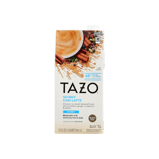 TAZO Skinny Chai Latte Iced Tea Concentrate Black Tea 32 Oz (Pack of 6)