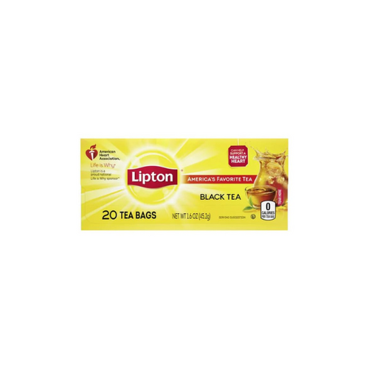 Lipton Black Tea Tea Bags 20 Count Box (Pack of 12)