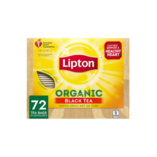 Lipton Organic Black Tea Tea Bags 72 Count (Pack of 5)