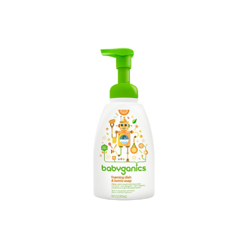 Babyganics Foaming Dish & Bottle Soap, Pump Bottle, Citrus, Plant-Derived Cleaning Power, Removes Dried Milk, 16 Fl Oz